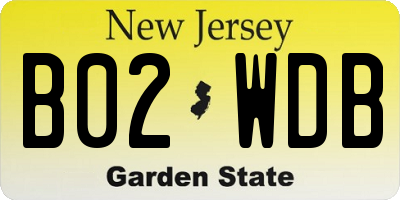 NJ license plate B02WDB