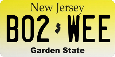 NJ license plate B02WEE