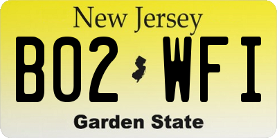 NJ license plate B02WFI