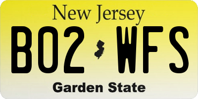 NJ license plate B02WFS