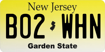 NJ license plate B02WHN