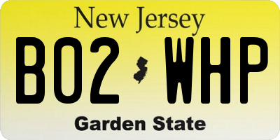 NJ license plate B02WHP