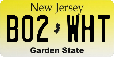 NJ license plate B02WHT