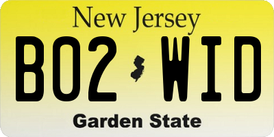 NJ license plate B02WID