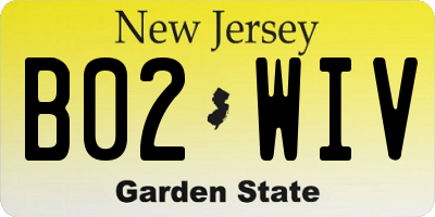 NJ license plate B02WIV