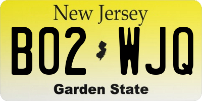 NJ license plate B02WJQ