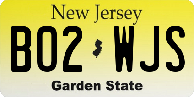 NJ license plate B02WJS