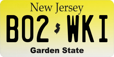 NJ license plate B02WKI