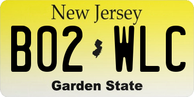 NJ license plate B02WLC