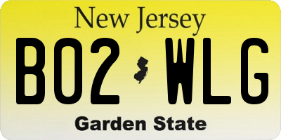 NJ license plate B02WLG