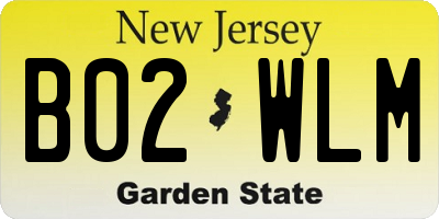 NJ license plate B02WLM