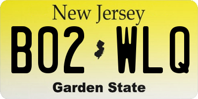 NJ license plate B02WLQ