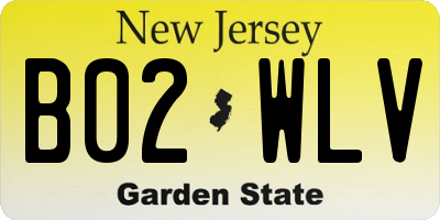 NJ license plate B02WLV