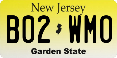 NJ license plate B02WMO