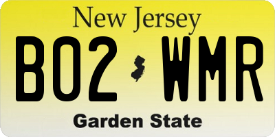 NJ license plate B02WMR