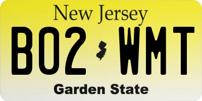NJ license plate B02WMT