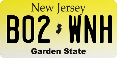 NJ license plate B02WNH