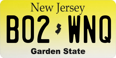 NJ license plate B02WNQ