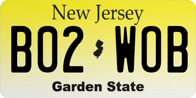 NJ license plate B02WOB