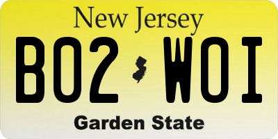 NJ license plate B02WOI