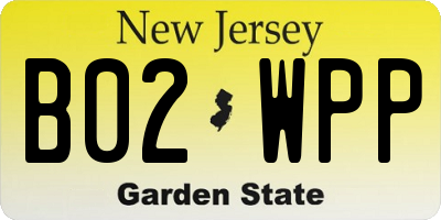 NJ license plate B02WPP