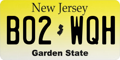 NJ license plate B02WQH