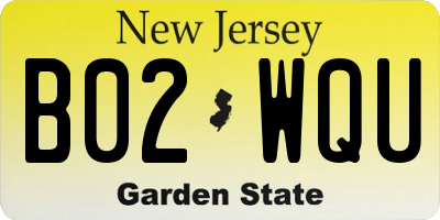 NJ license plate B02WQU