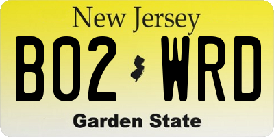 NJ license plate B02WRD
