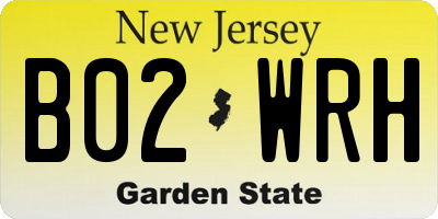 NJ license plate B02WRH