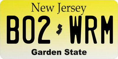 NJ license plate B02WRM