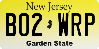 NJ license plate B02WRP