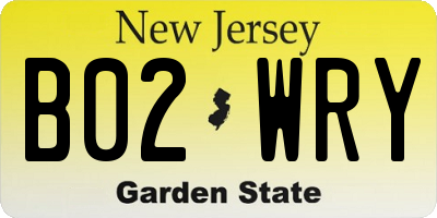 NJ license plate B02WRY