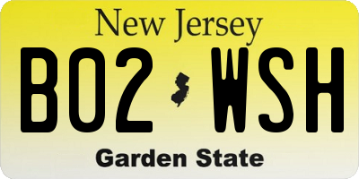 NJ license plate B02WSH
