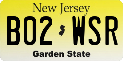 NJ license plate B02WSR