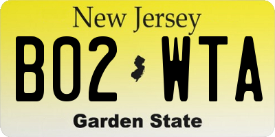 NJ license plate B02WTA