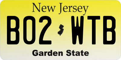 NJ license plate B02WTB