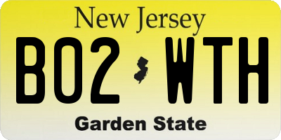 NJ license plate B02WTH