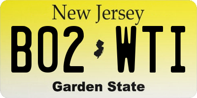 NJ license plate B02WTI