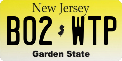 NJ license plate B02WTP