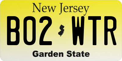 NJ license plate B02WTR