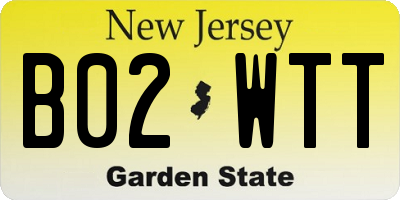 NJ license plate B02WTT