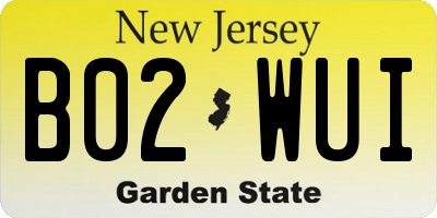 NJ license plate B02WUI
