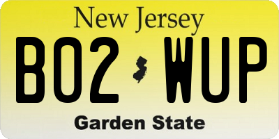 NJ license plate B02WUP