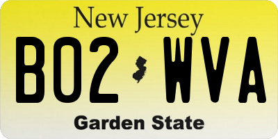 NJ license plate B02WVA