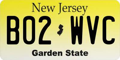 NJ license plate B02WVC