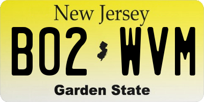 NJ license plate B02WVM