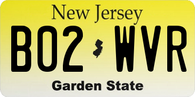 NJ license plate B02WVR