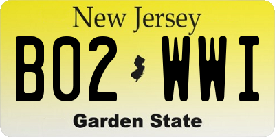 NJ license plate B02WWI