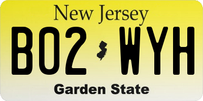 NJ license plate B02WYH