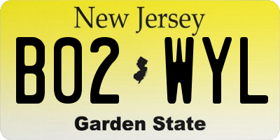 NJ license plate B02WYL